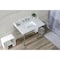 Kingston Brass 36 Carrara Marble Console Sink with Stainless Steel Legs, Marble WhitePolished Nickel LMS3622M8SQ6ST - alternate 3